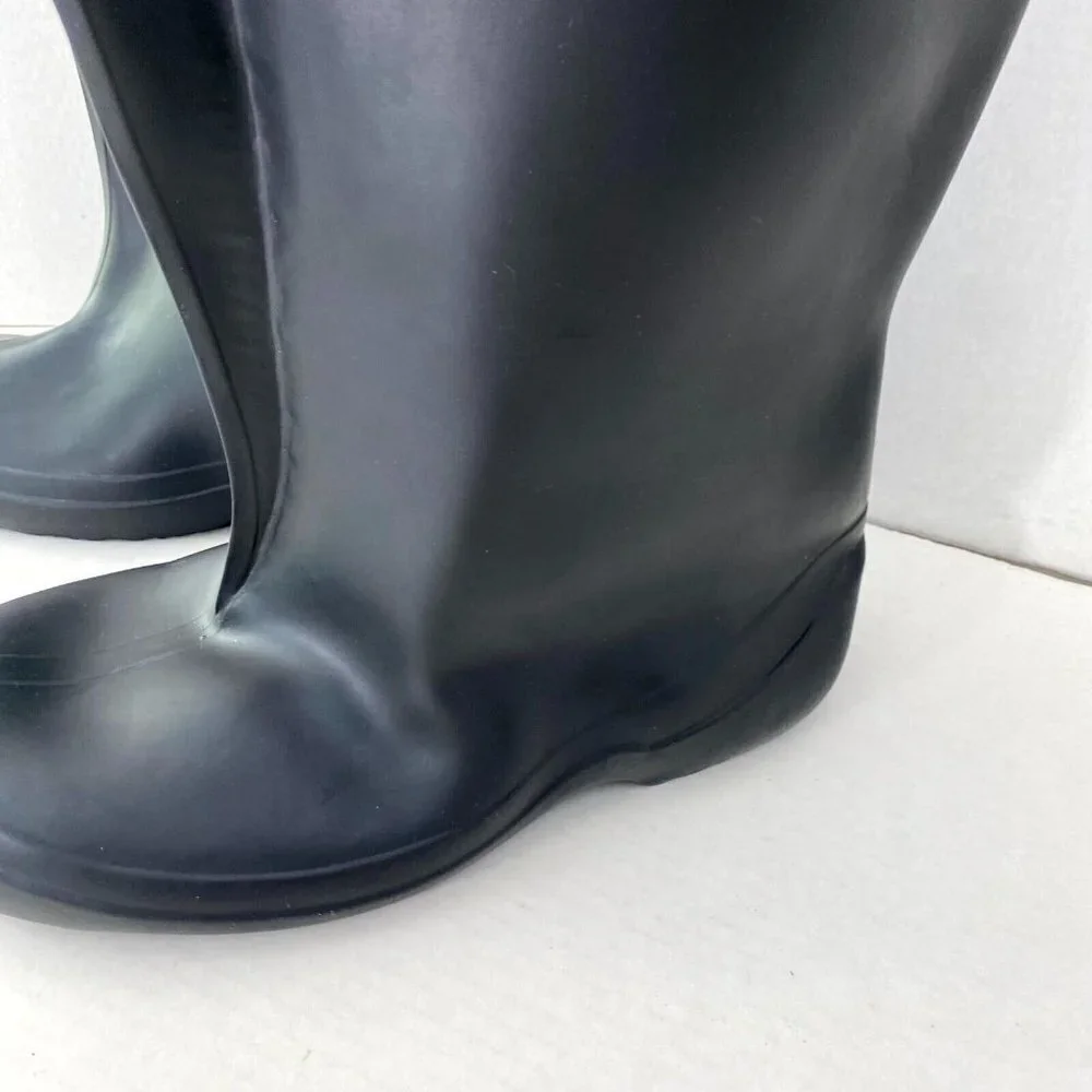 Waterproof Boot Covers Men's Size‎ 8 Black Snap Button Round Toe Knee High Rain